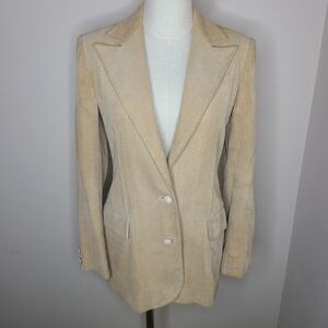 Valentino Beige Corduroy Two-Button Blazer